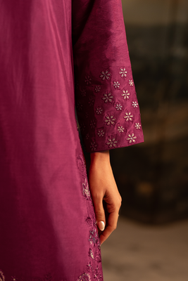 Royal Plum | Embroidered Raw Silk