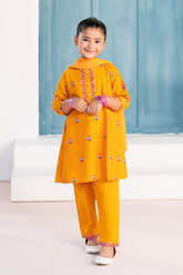 Embroidered 3Pc | Marigold Orange