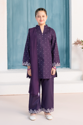 Embroidered 3Pc | Deep Plum