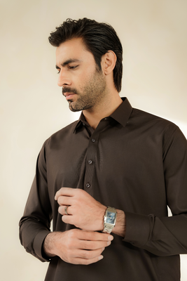 MEN SHALWAR KAMEEZ | COFFEE BROWN