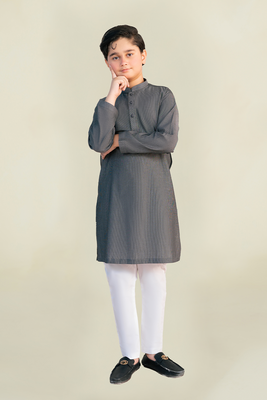Boys - Kurta Trouser | Charcoal Grey