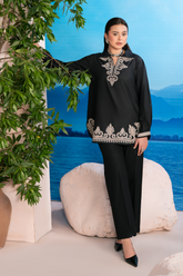 Embroidered Co-ord | Classic Black