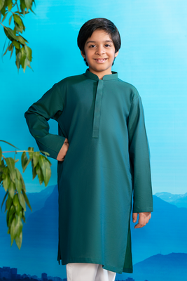 Deep Pine Green | Kids - Kurta Trouser