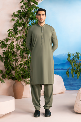 Olive Green | Shalwar Kameez