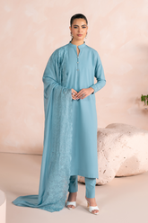 Embroidered 3PC | Lilly Blue