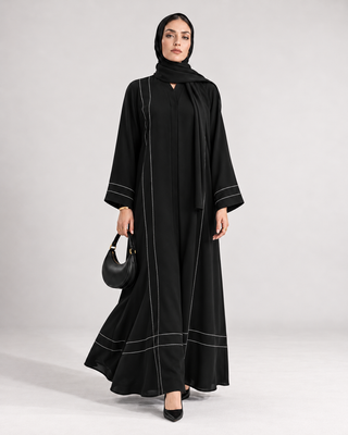 The Contrast Stitch Abaya