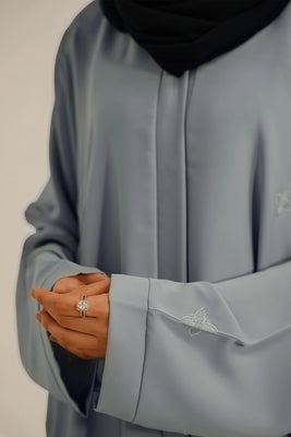 Embroidered Abaya Set | Sky Blue