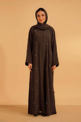 Embellished Abaya | Mocha Brown
