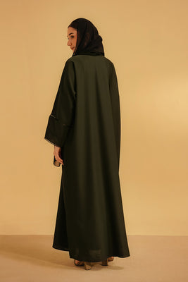 Basic Pleat Abaya | Dark Green