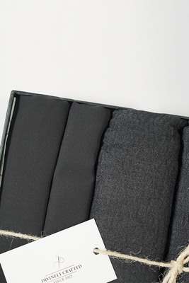 Black Monochrome Hijab - Pack of Six