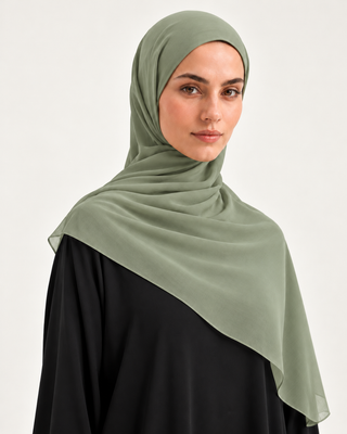 SAGE GREEN CHIFFON SCARF