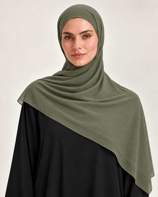 OLIVE CRINKLE SCARF