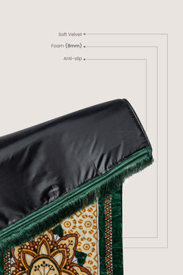 Prayer Mat Serene Essence | Green | Cushioned