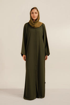 Textured Abaya Set | Olive