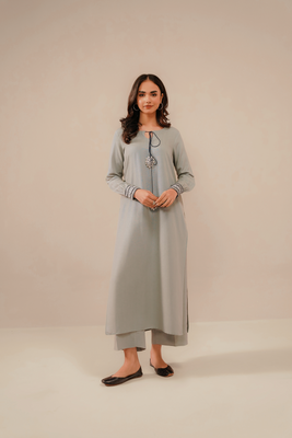 EMBROIDERED CO-ORD | SILVER HAZE