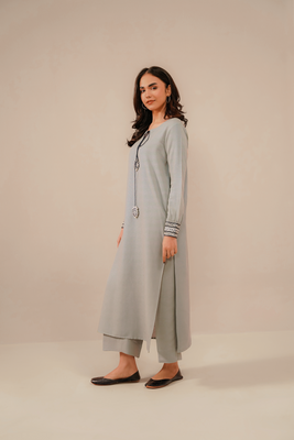 EMBROIDERED CO-ORD | SILVER HAZE