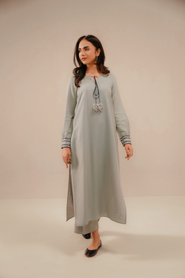 EMBROIDERED CO-ORD | SILVER HAZE