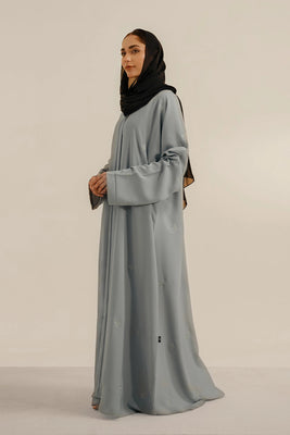 Embroidered Abaya Set | Sky Blue