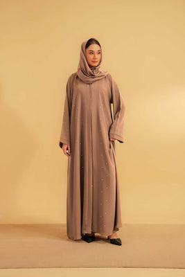 Embellished Abaya Set | Dusty Rose
