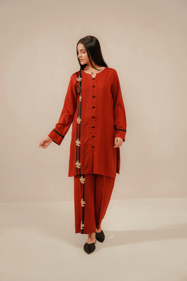 EMBROIDERED CO-ORD | RUBY