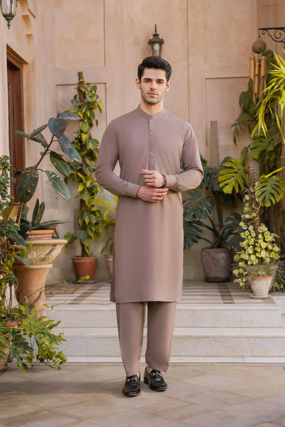 SHALWAR KAMEEZ FOR MEN | AUBURN BROWN