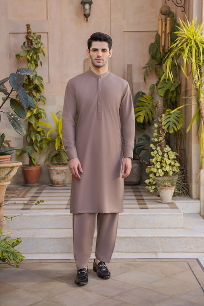 SHALWAR KAMEEZ FOR MEN | AUBURN BROWN
