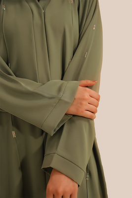 Embellished Abaya Set | Sage Green