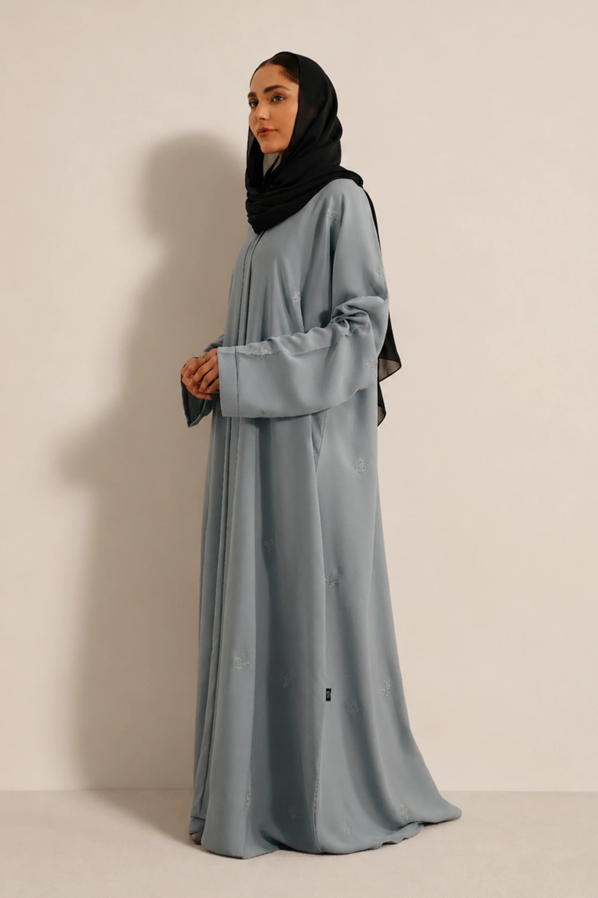 Embroidered Abaya Set | Sky Blue