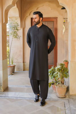 SHALWAR KAMEEZ FOR MEN | JET BLACK