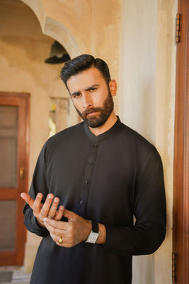 SHALWAR KAMEEZ FOR MEN | JET BLACK