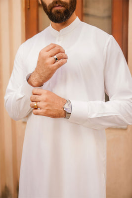 SHALWAR KAMEEZ FOR MEN | IVORY WHITE - BOSKI