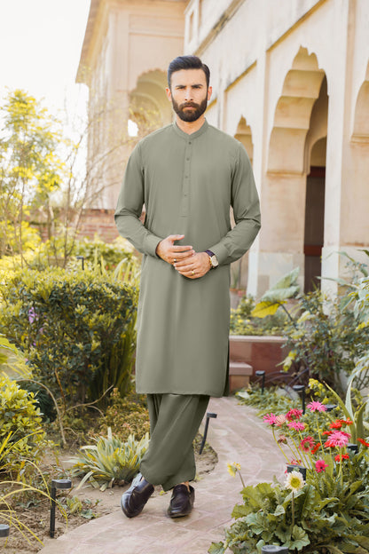 SHALWAR KAMEEZ FOR MEN | KHAKI GREEN