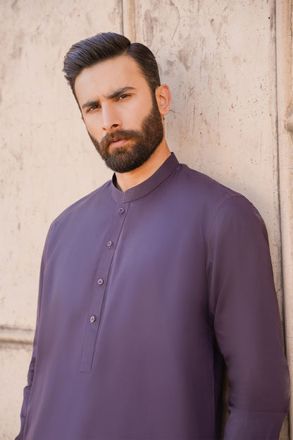 SHALWAR KAMEEZ FOR MEN | GRAPHITE GREY - COTTON