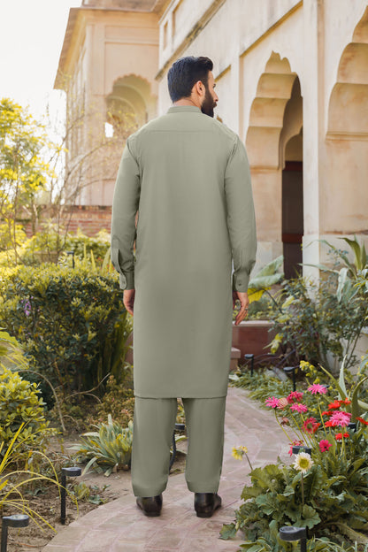 SHALWAR KAMEEZ FOR MEN | KHAKI GREEN