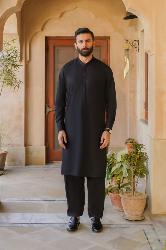 SHALWAR KAMEEZ FOR MEN | JET BLACK 1800