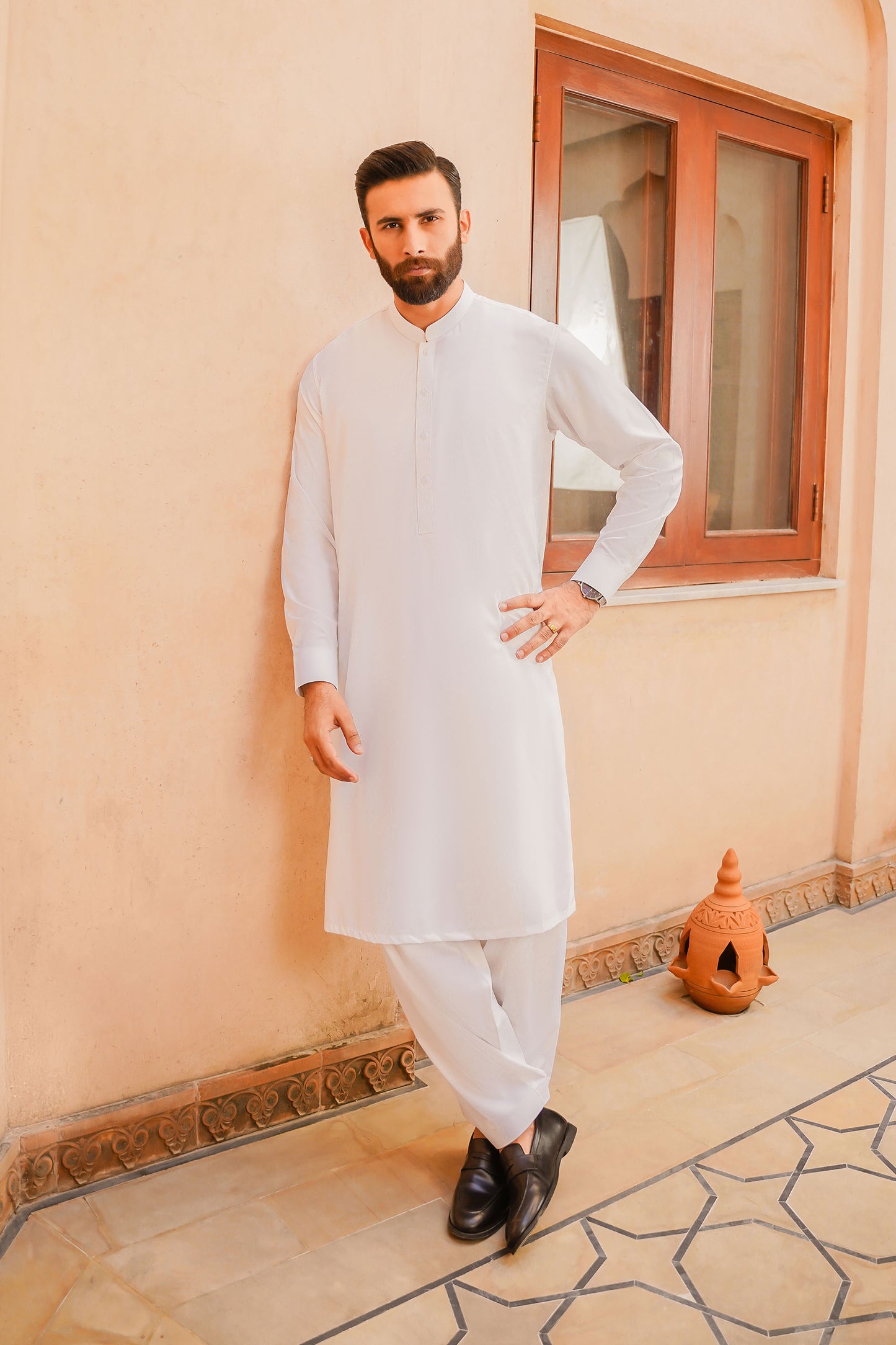SHALWAR KAMEEZ FOR MEN | IVORY WHITE - BOSKI