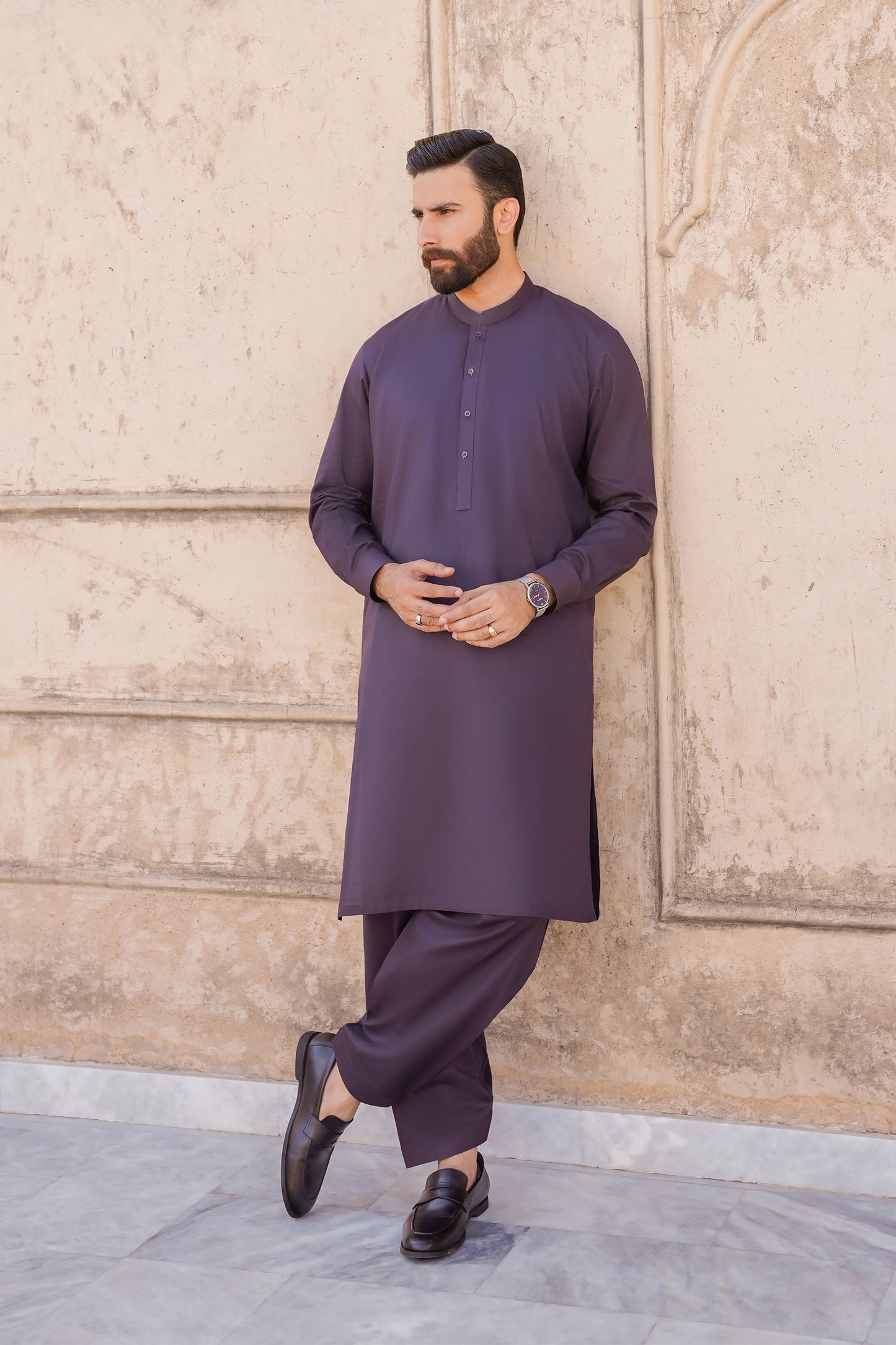 SHALWAR KAMEEZ FOR MEN | GRAPHITE GREY - COTTON