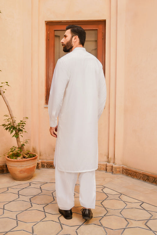 SHALWAR KAMEEZ FOR MEN | IVORY WHITE - BOSKI