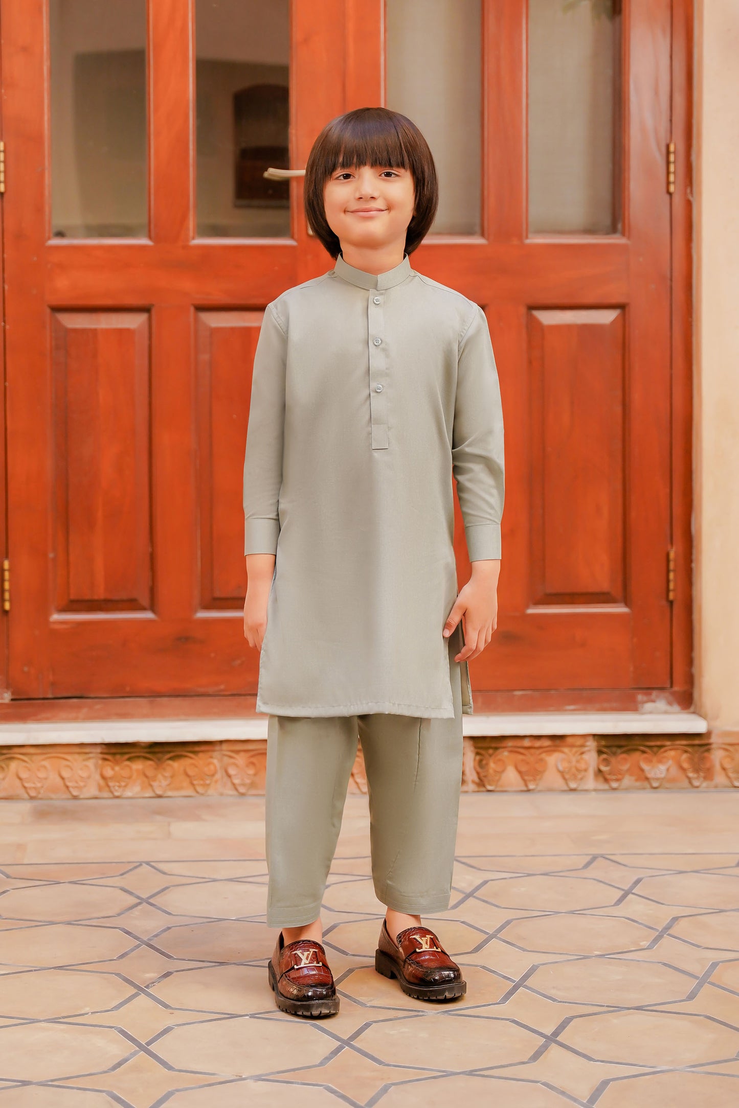 SHALWAR KAMEEZ FOR KIDS | CELERY GREEN