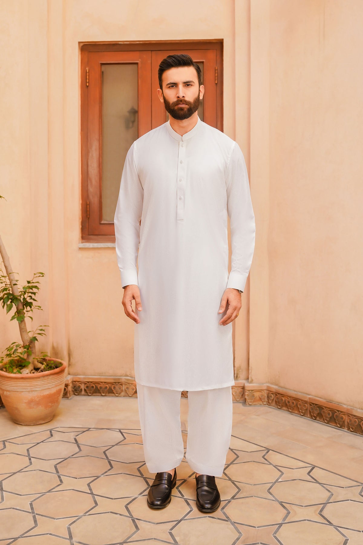 SHALWAR KAMEEZ FOR MEN | IVORY WHITE - BOSKI