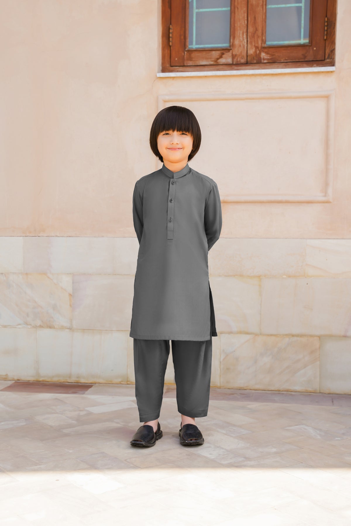 SHALWAR KAMEEZ FOR KIDS | PEBBLE GREY
