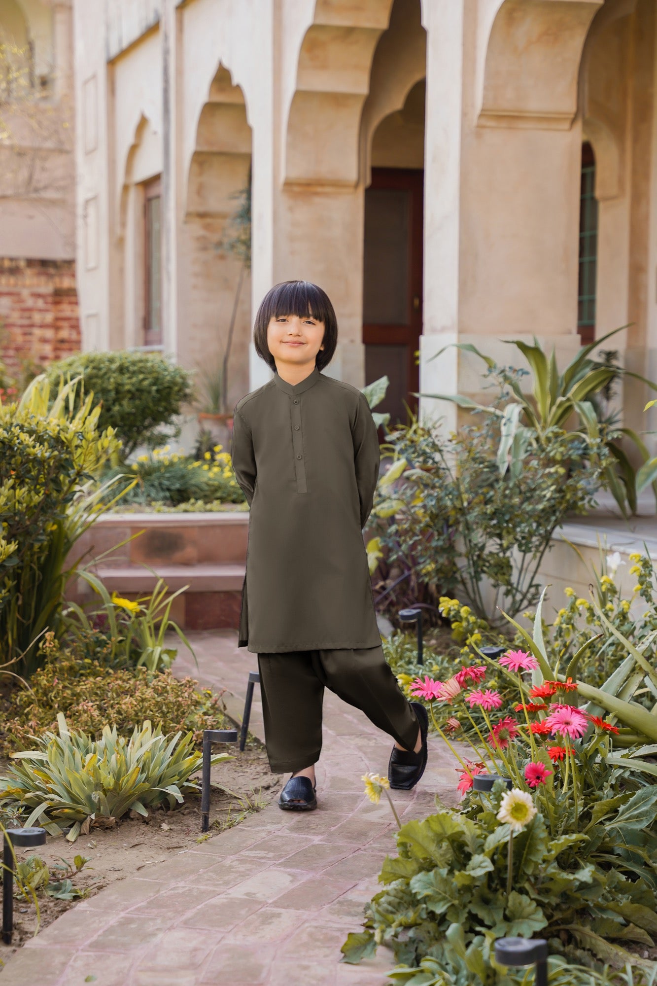 SHALWAR KAMEEZ FOR KIDS | MOSS GREEN