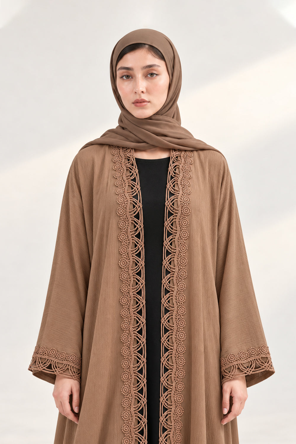 The Caramel Crochet Abaya