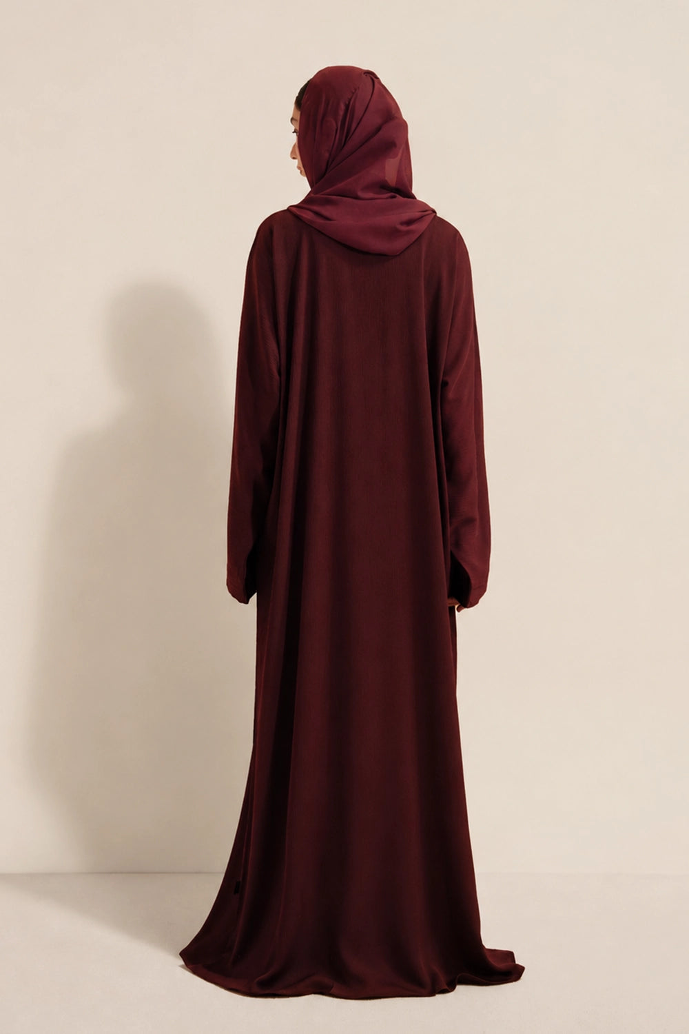 Textured Abaya Set | Maroon