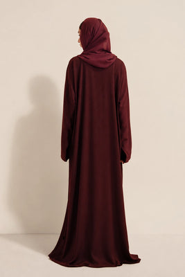 Textured Abaya Set | Maroon