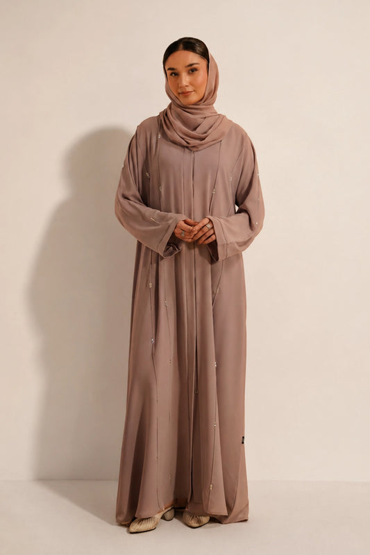 Embellished Abaya Set | Lilac 1000