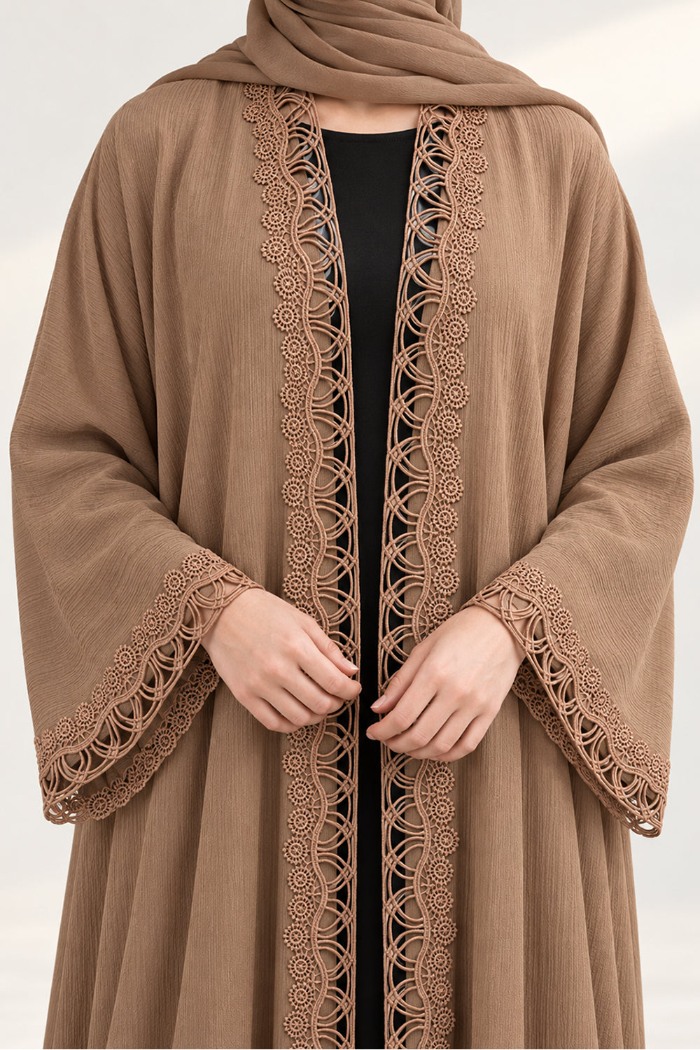 The Caramel Crochet Abaya