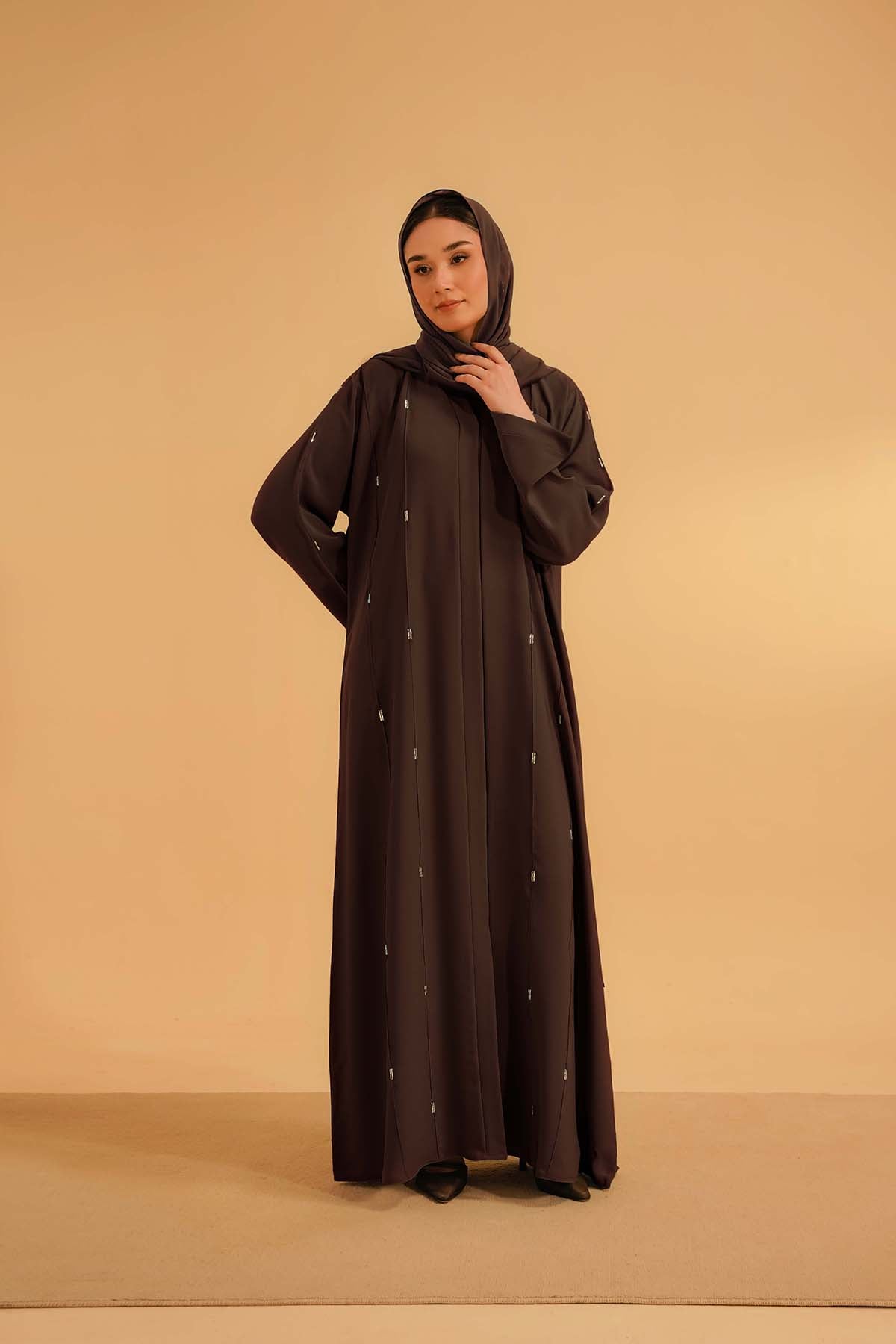 Embellished Abaya | Mocha Brown
