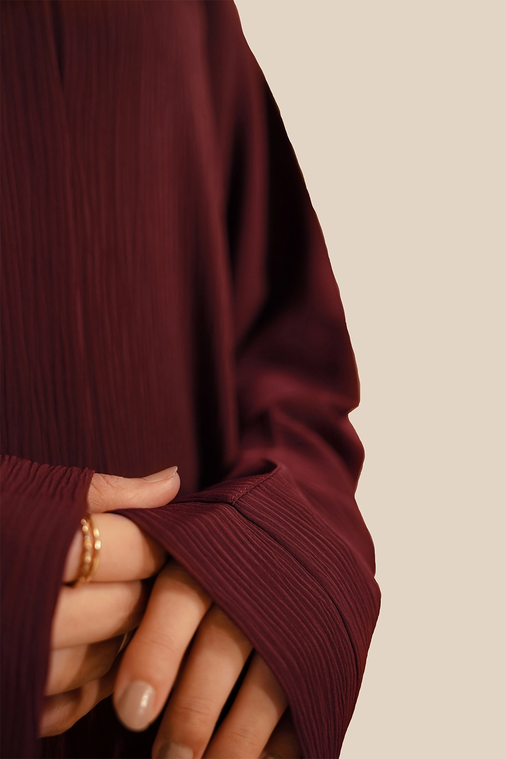 Textured Abaya Set | Maroon