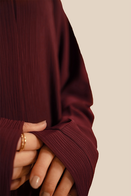 Textured Abaya Set | Maroon